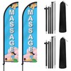 Remagr 2 Pack Massage Flag Banner for Business 11ft Massage