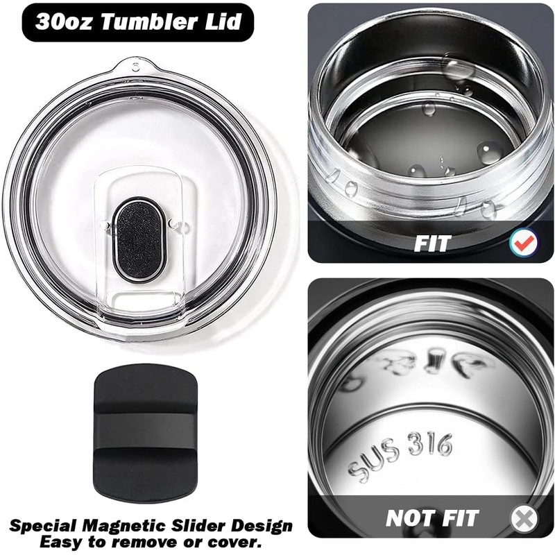 2 Pack 20 oz Magnetic Tumbler Lid with 4 Magnetic