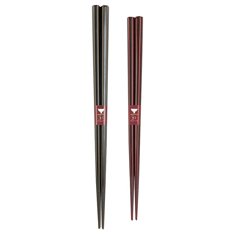 111 Husband and Wife Chopsticks Hexagonal Moon Flash, Black, Red,