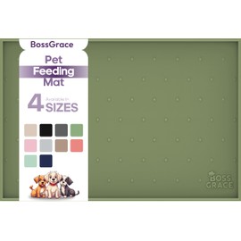 BossGrace Dog Food Mat - 24x15” Large Silicone Pet Food Mat, Raised Edges Dog Mat for Food and Water Prevent Spill, Waterproof Cat Food Mat for Floors, Easy Clean Dog Bowl Mats for Food and Water