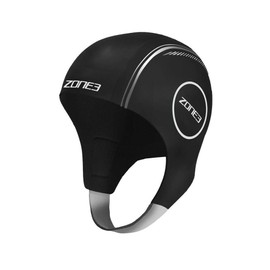 ZONE3 Adult Unisex Neoprene Swim Cap Black/Silver XS