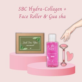 SBC Hydra Collagen Skincare Set – 100ml Hydrating Collagen Serum with Face Roller & Gua Sha for Enhanced Skin Revitalization, Deep Hydration, Firming, Radiant and a Youthful Glow