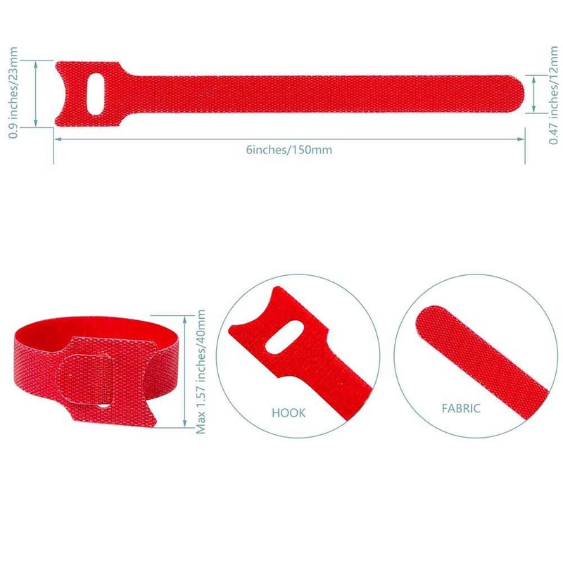 BALABALA 100 PCS 6 inch Reusable Fastening Cable Ties Cords