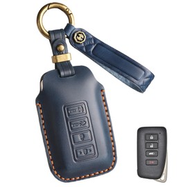 YONUFI Key Fob Cover for Lexus Leather Key Case Keychain for Lexus RX is ES GS LS NX RS GX LX RC LC 200 250 350 300h 450h 460 Car Key Holder -Blue