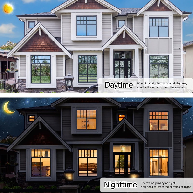 HIDBEA One Way Mirror Window Film, Daytime Privacy Sun Blocking
