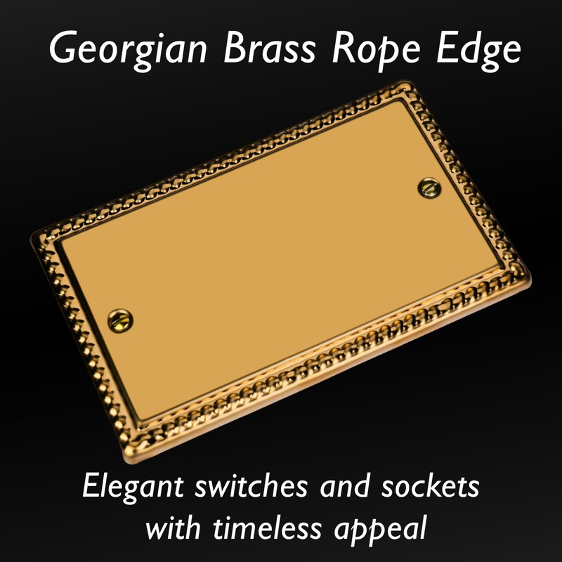 Varilight Double Blank Plate Classic Georgian Brass