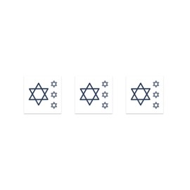 3 PCS Star of David Temporary Tattoo, Israel Judaism Jewish Tattoo, Waterproof Water Resistant Fake Body Art Set Temporary Tattoo Stickers