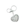 VLNET Heart Shaped Key Ring with Rhinestones. Keyring with Carabiner