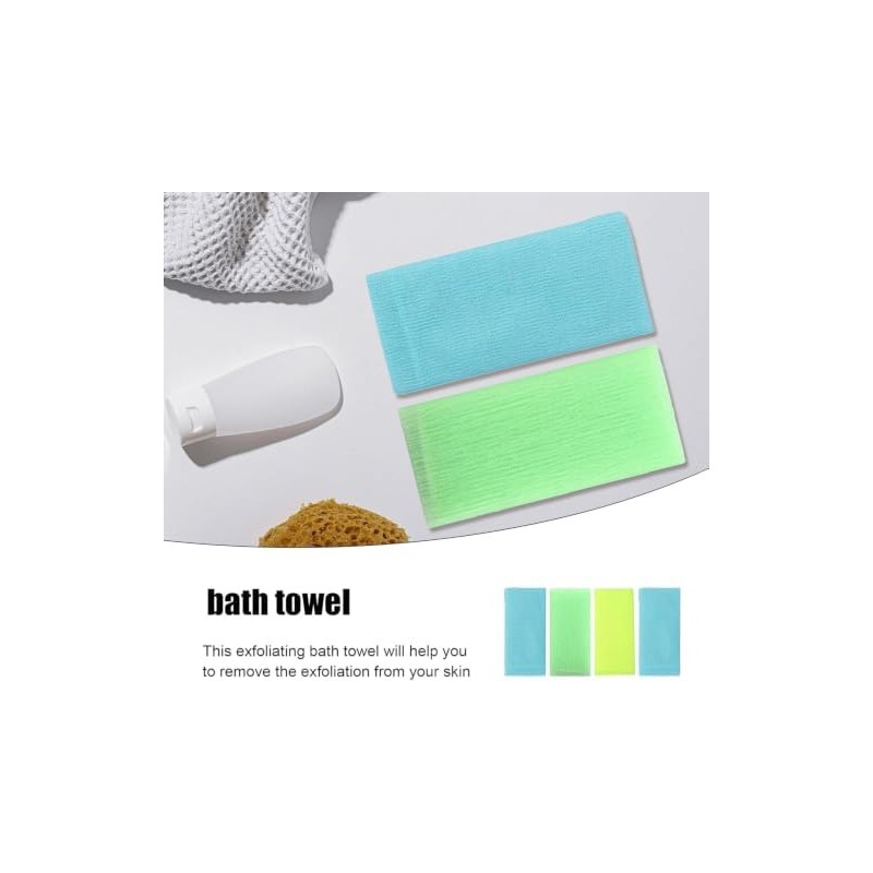 Toallas Exfoliantes de Nailon para Baño Pack de 4 Piezas