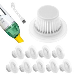 10 Pack Dock vacuum filters Compatible with Horsepewer Dock Compact Cordless Vacuum Cleaner as Seen on TV - High Efficiency Filters fit for Horsepewer Dock Vacuum，Washable and Reusable