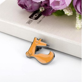 Chichengnian Brooch 4 Pieces Enamel Alloy Pin Fox Moon Planet Cartoon Badge Pin Brooch Gift Alloy Steel, Alloy Steel