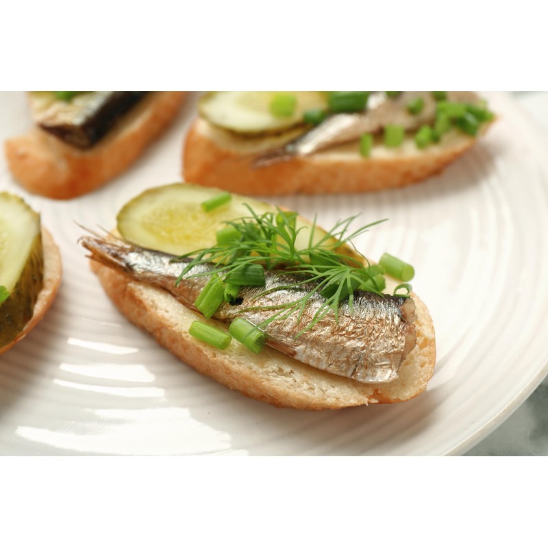 Grilled Catch Smoked Brisling Sardines in Oil - Riga Sprats,