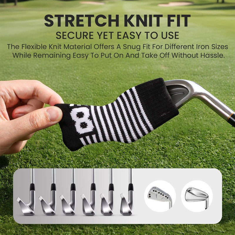 Gkandi Golf Iron Head Covers Value 10 Pack Stripes Knit