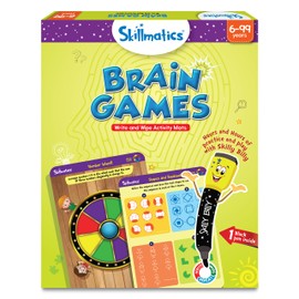 Skillmatics Educational Game - Brain Games, Reusable Activity Mats with Dry-Erase Marker, Gifts, Travel Toy for Kids Ages 6, 7, 8, 9 and Up