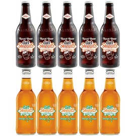 Stewart Diet Soda Variety Pack - 2 Flavors : Diet Root Bear and Diet Orange - 12 fl oz (10 Glass Bottles)