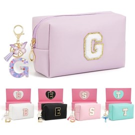 AIBFRID Birthday Gifts for Women Her,Travel Cute Makeup Bag,Large Capacity Cosmetic Bags for Women Makeup Pouch PU Leather Waterproof Cosmetic Bag, Purple