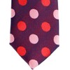(リトリーズ) RETREEZ 2色 水玉 織布 マイクロファイバー スキニー ネクタイ - ダークパープル&ピンク&レッド