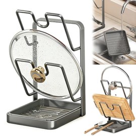 Pot Lid Holder Kitchen Utensils Spoon Rest Pot Lid Organiser Lid Holder Kitchen Spoon Rest Pot Lid Shelf Can Store Pot Lids, Cutting Boards, Spoons and Chopsticks