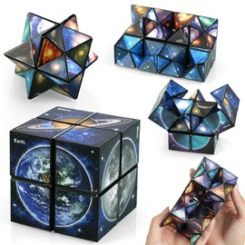 Ainiv 2 in 1 Magic Cube, Star Clear Sky Magic Cube Infinity, Stress Relief Toy, Puzzle Magic Cube Cubes, 3D Puzzle Cube, Gift Ideas, Anti-Stress Cube, IQ Puzzle for Children Adults