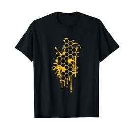Honeycomb Pattern Dripping Honey Beekeeper Bee Hive Lover T-Shirt