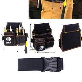 Electrician Tool Bag Tool Belt Tool Bag with 7 Pockets for Garden, Electricians, Carpenters, Plumbers, Technicians and Painters