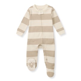 Burt's Bees Baby Boys Footed Pajamas, Sleep and Play Loose Fit, 100% Organic Cotton Soft One-piece PJs, Sizes NB to 6-9 Months