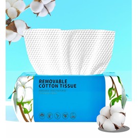 Disposable Face Towel 100 Count, Soft Cotton Clean Skin Face Towels, Dry Wipes Cotton Facial Towels Wash Cloths Tissue Thickened, Disposable Face Towelettes for Cleansing, Makeup Remover and Skincare