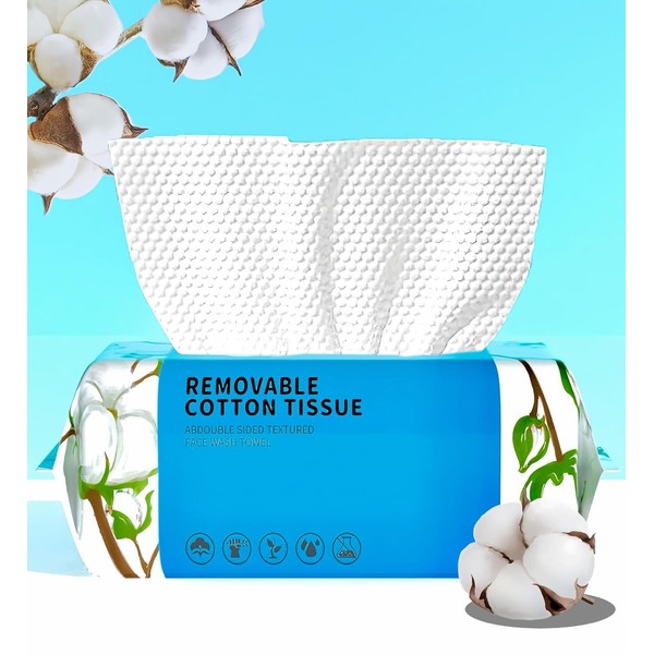 Disposable Face Towel 100 Count, Soft Cotton Clean Skin Face