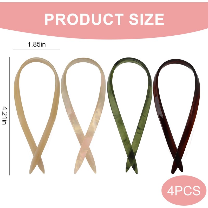 Oblihumoy 4 Pack French Hair Pins for Women Vintage Hair