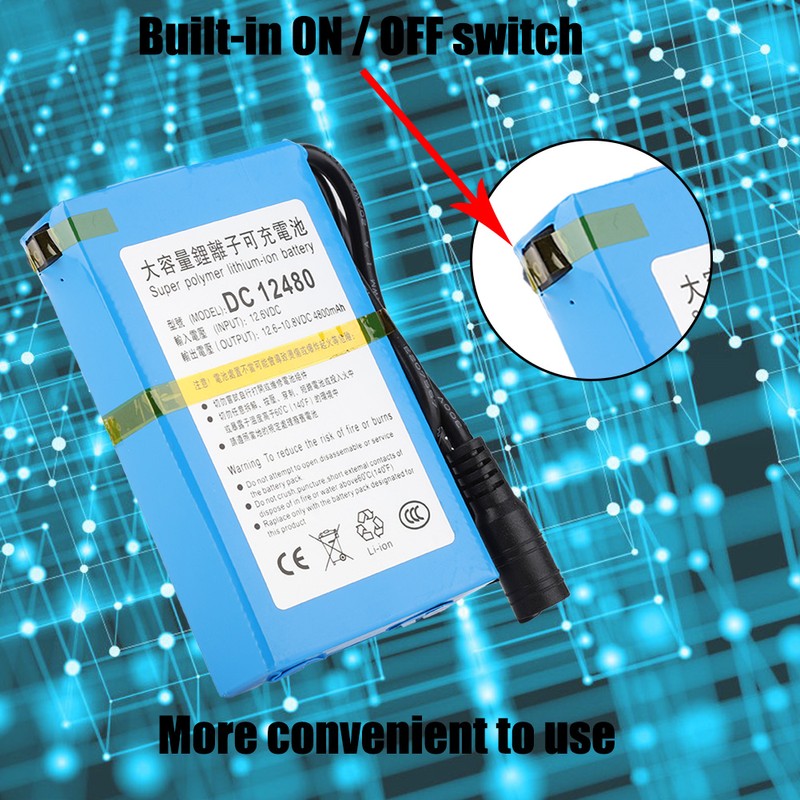 DC 12480 4800mAH Large Capacity Built in Switch Polymer Lithium