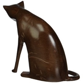 Achla Designs CAT-05 Coy Cat Statue Sculpture Indoor Outdoor Art Decor, Dark Bronze