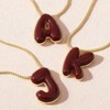 KissYan Bubble Letter Necklace, 14K Gold Plated Enamel Initial Pendant
