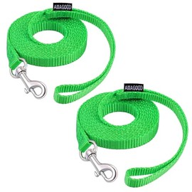 AMAGOOD 6 FT Cat Leash, Strong and Durable Traditional Style Leash with Easy to Use Collar Hook,Cat Lead Great for Cats(3/8" x 6 ft,Green(Pack of 2))