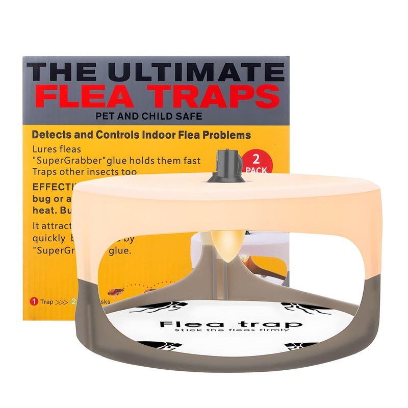 2-Piece Electric Flea Trap Set: Indoor Pest Control with 4