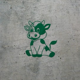 Transparent Decal Stickers Of Happy Cartoon Cow (Green) Premium Waterproof Vinyl Decal Stickers For Laptop Phone Accessory Helmet Car Window Mug Tuber Cup Door Wall Decoration USCSKUS00s274GR090622