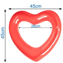 Kid Heart Pool Float,Kid Pool Floats, Water Fun Beach Party Toys for Kids，Birthday Scene Layout Props. （18 in, Transparent red
