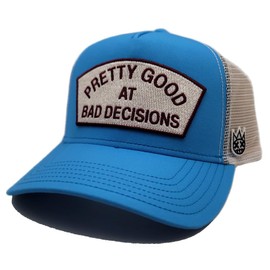 Cult of Individuality New Pretty Good at Bad Decisions Mesh Trucker Rhubarb Blue Era Snapback Hat