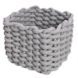 Aufbewahrungskorb Baumwollseil Korb Aufbewahrung Wickelkommode Organizer Grau Aufbewahrungskörbe für Schrank Badezimmer Kinderzimmer