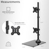 VIVO Dual Monitor Desk Stand with Tempered Glass Base, Free-Standing