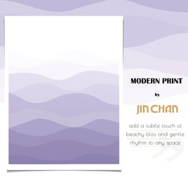 jinchan Ombre Lilac Ocean Wave Shower Curtain Waterproof Fabric Shower Curtains for Bathroom Gradual Color Design Nautical Coastal Beach Bath Decor with 12 Hooks 70x72 Inches