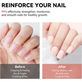 Fortalecedor De Uñas, Endurecedor Natural Para Uñas, Extra Fuerte Y De Crecimiento, Reparador De Uñas Nude, Esmalte Fortalecedor, Relleno De Crestas Para Uñas Débiles Y Dañadas, 12 Ml