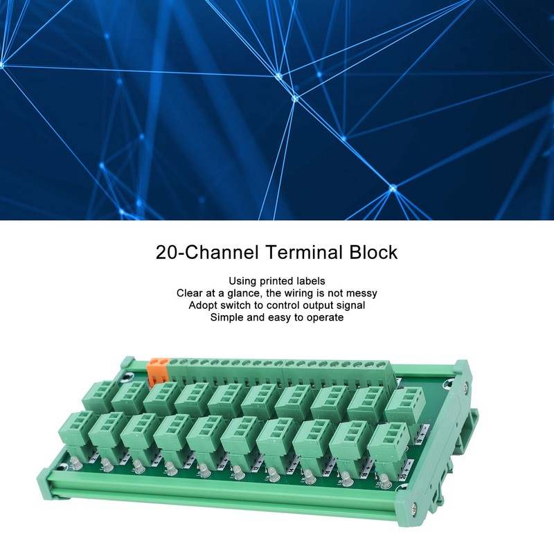 Terminal Block 3Wire 20Channel Capture Card DIN Rail Switch Control