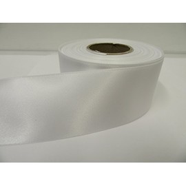 2 metres of 50mm Satin Ribbon White Double Sided 5cm 2" 2 Inch