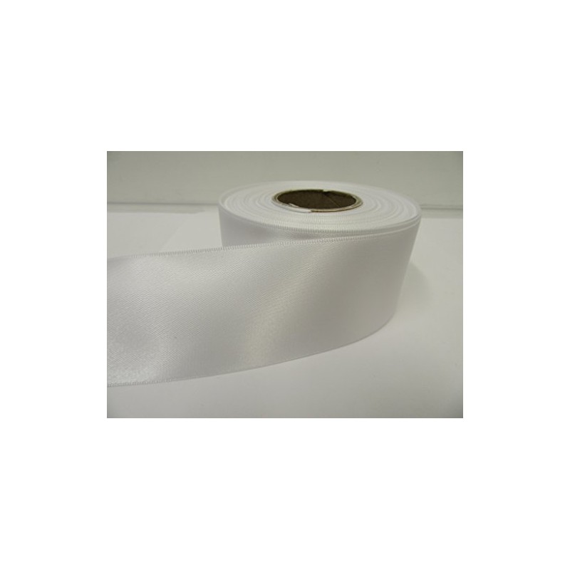 2 metres of 50mm Satin Ribbon White Double Sided 5cm