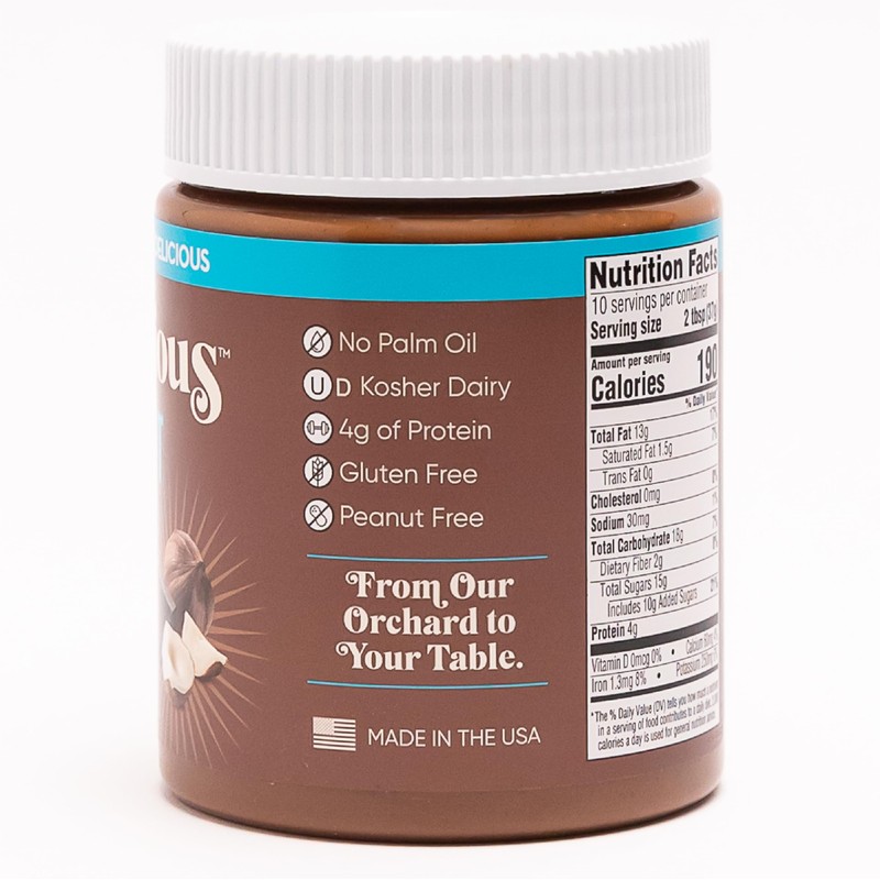 NUTLICIOUS Hazelnut Cocoa Spread (13 oz), Spreadable Roasted Hazelnuts with