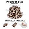 AYPOW Reversibel Damen Fischerhut Leopard Faltbar Sonnenhut, Leichter Beideseitig Tragen