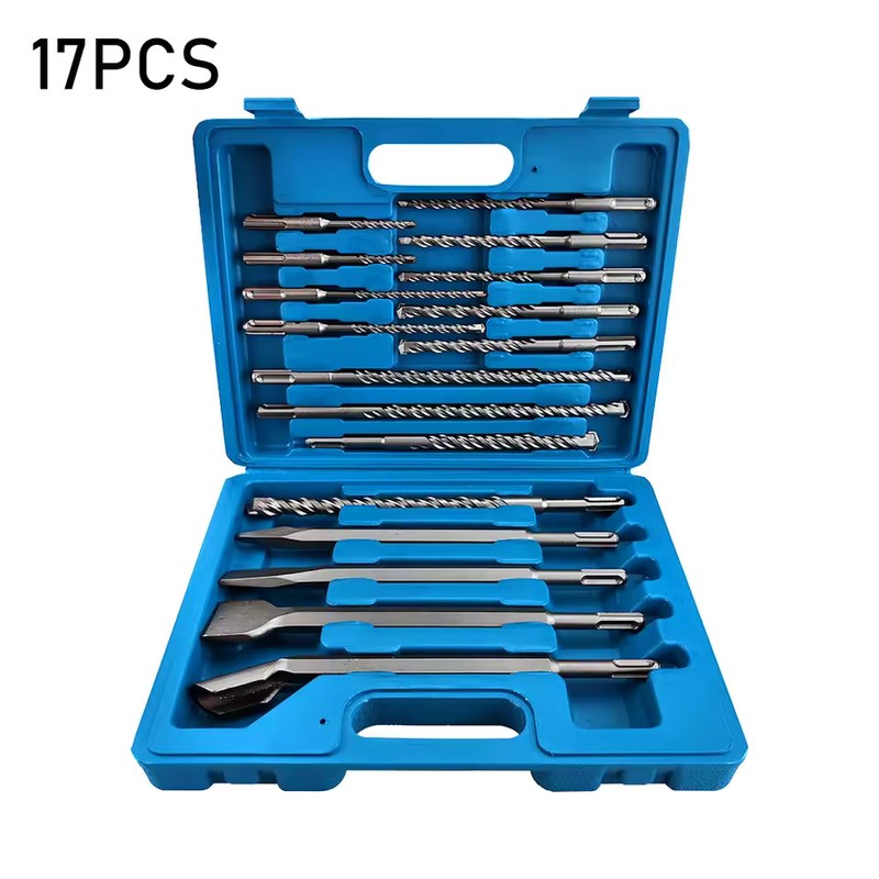 17-Piece SDS Plus Drill Bit and Chisel Set for Masonry
