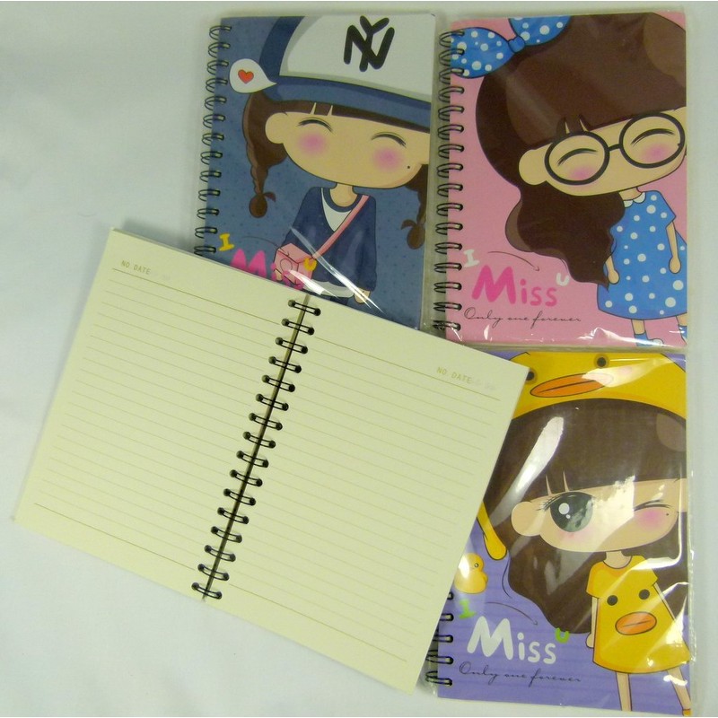 I Miss You Girl Spiral Bound Notebook (Blue)