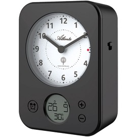 Atlanta Radio Alarm Clock Analogue with Digital Display Date Temperature Black – 1848-7