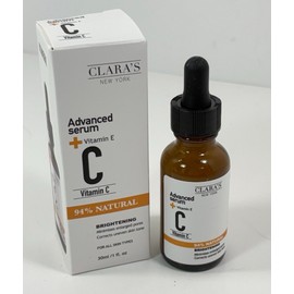 PLUS Clara's Advanced Brightening Serum + Vitamin C & E 1fl.oz./30ml Full Size